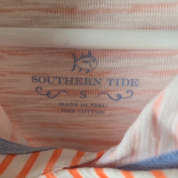 Southern Tide S Striped Orange Hooded Long Sleeve Mini Dress Cotton Spring Beach - Picture 5 of 14